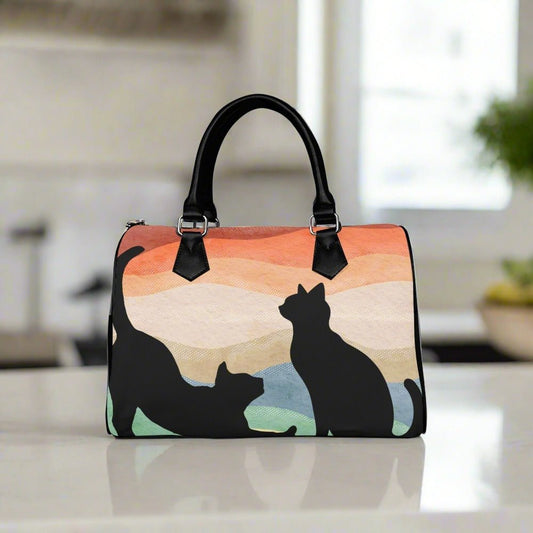 Playful Kitties Barrel Type Handbag - Bags - Epileptic Al’s Shop