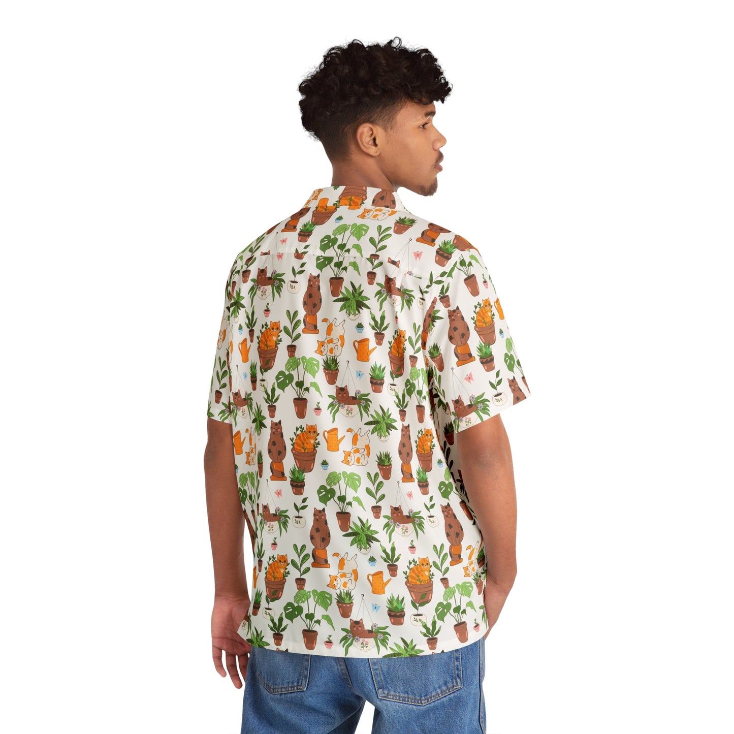 Potted Purrers Men's Hawaiian Shirt - All Over Prints - Epileptic Al’s Shop