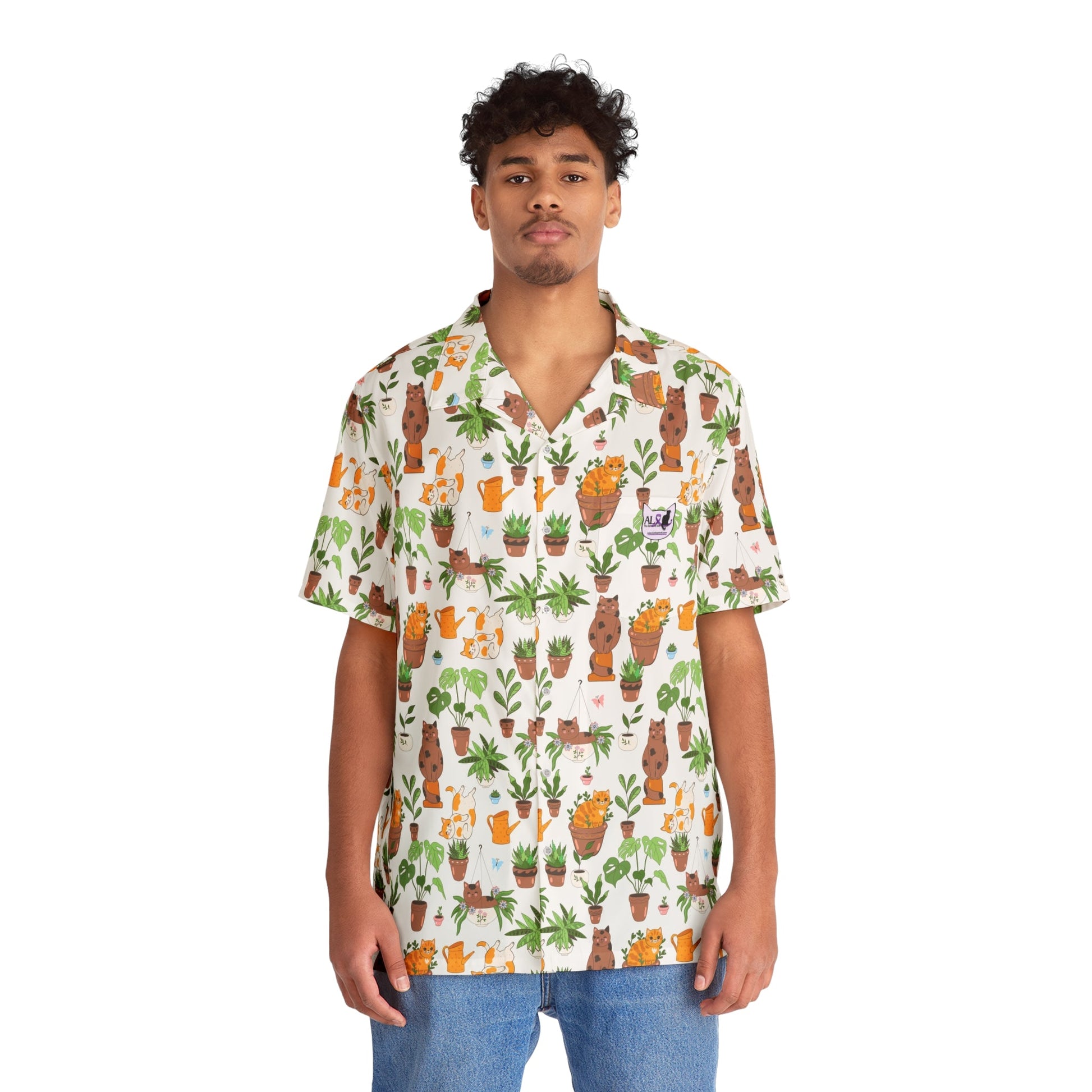 Potted Purrers Men's Hawaiian Shirt - All Over Prints - Epileptic Al’s Shop