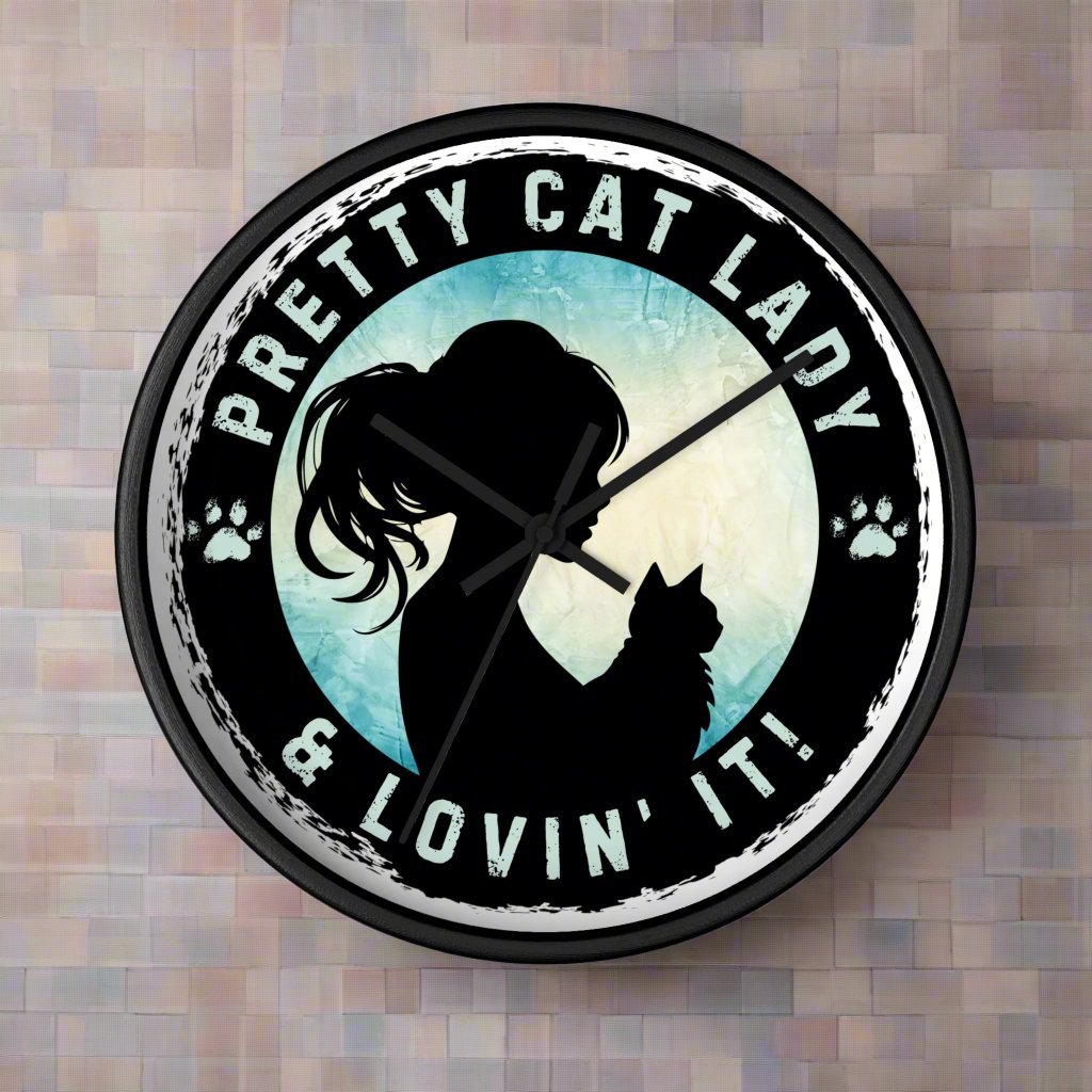 Pretty Cat Lady Wall Clock - Home Decor - EpiAl's Shop