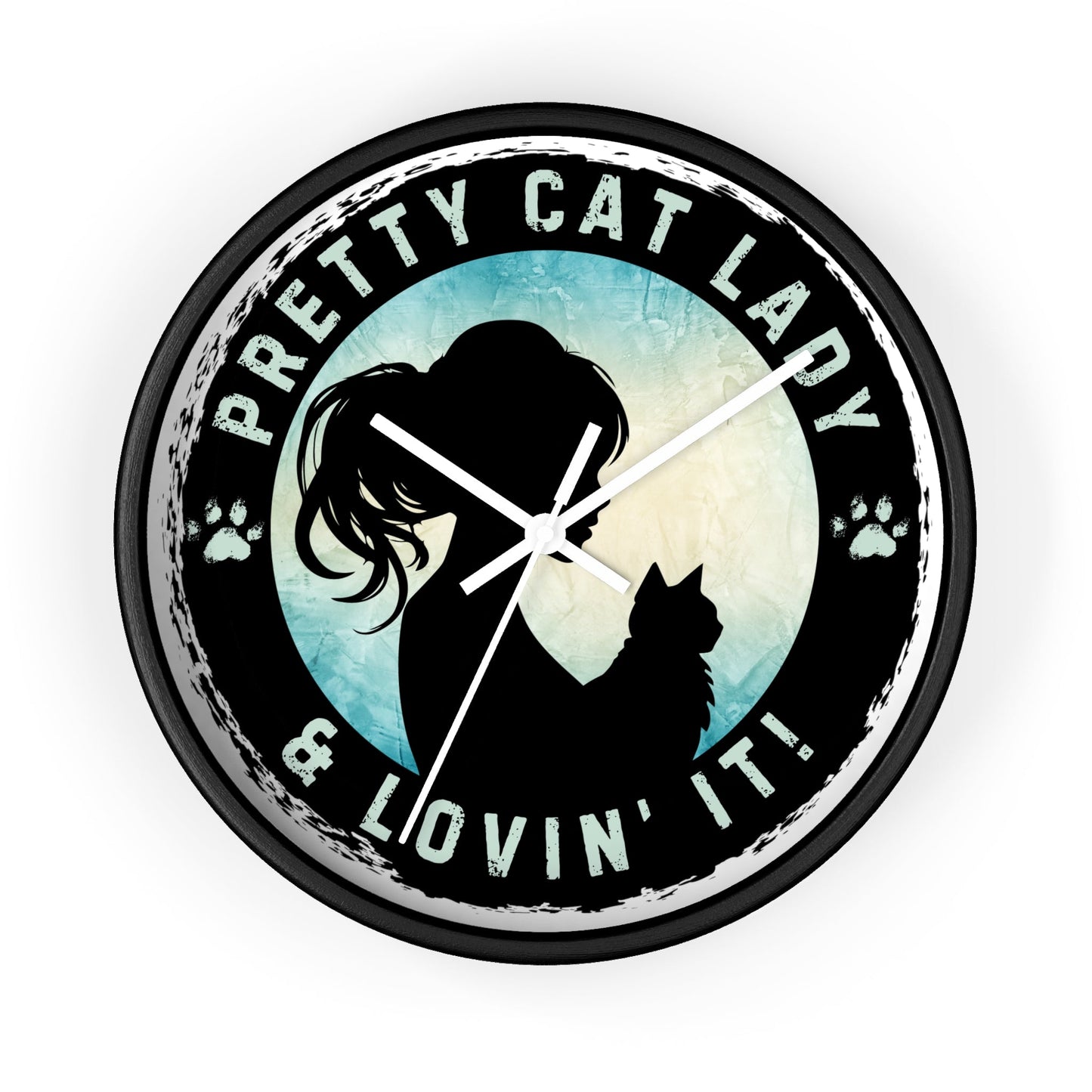 Pretty Cat Lady Wall Clock - Home Decor - EpiAl's Shop