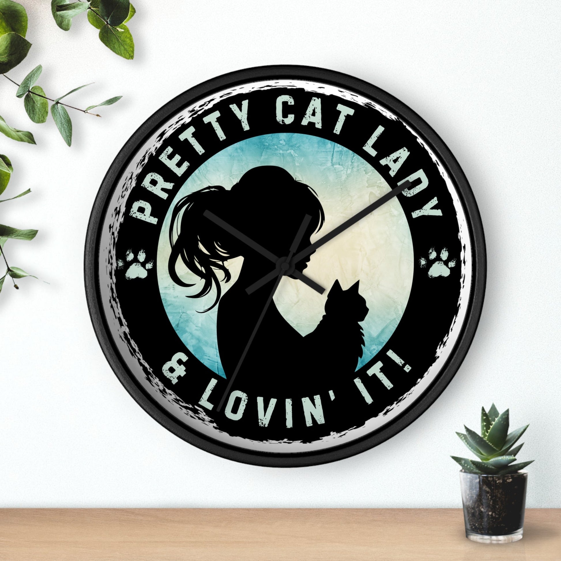 Pretty Cat Lady Wall Clock - Home Decor - EpiAl's Shop