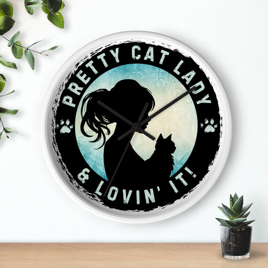 Pretty Cat Lady Wall Clock - Home Decor - EpiAl's Shop