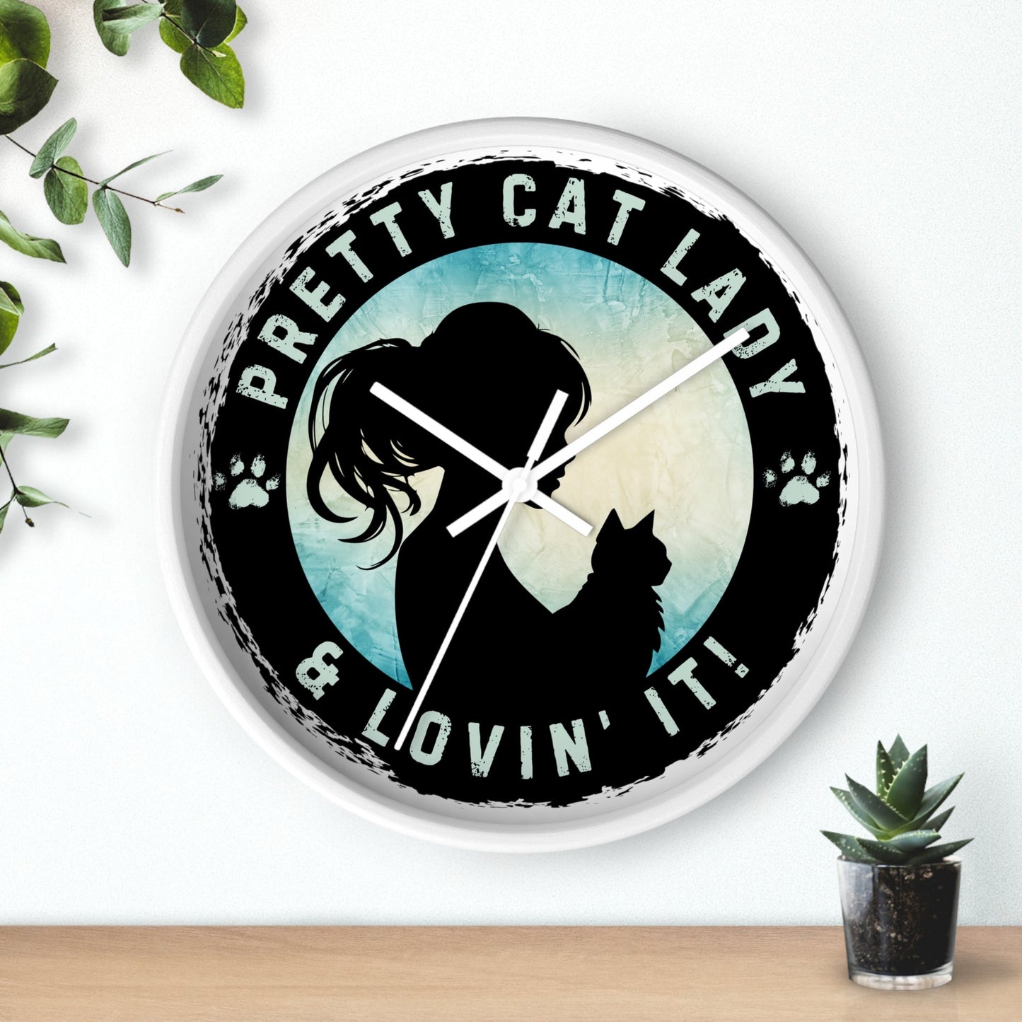 Pretty Cat Lady Wall Clock - Home Decor - EpiAl's Shop