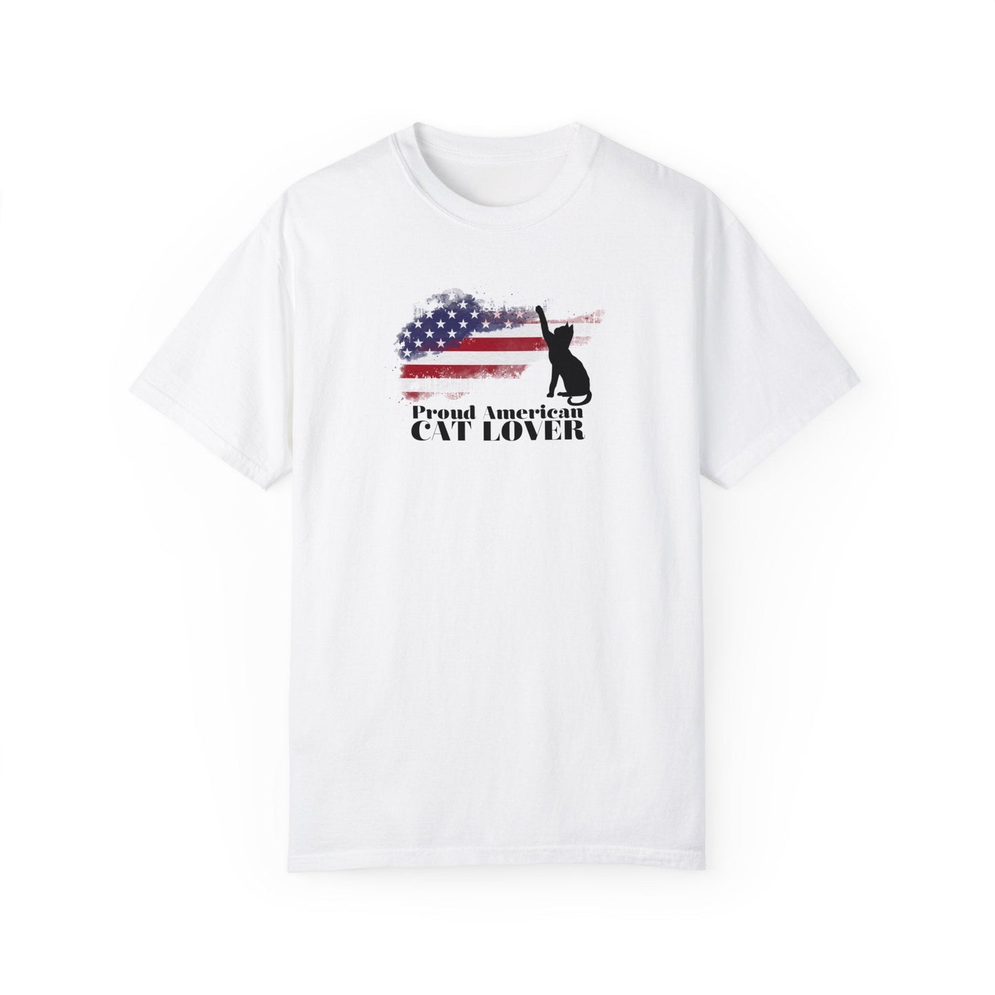 Proud American Cat Lover Unisex Garment - Dyed T - shirt - T - Shirt - Epileptic Al’s Shop