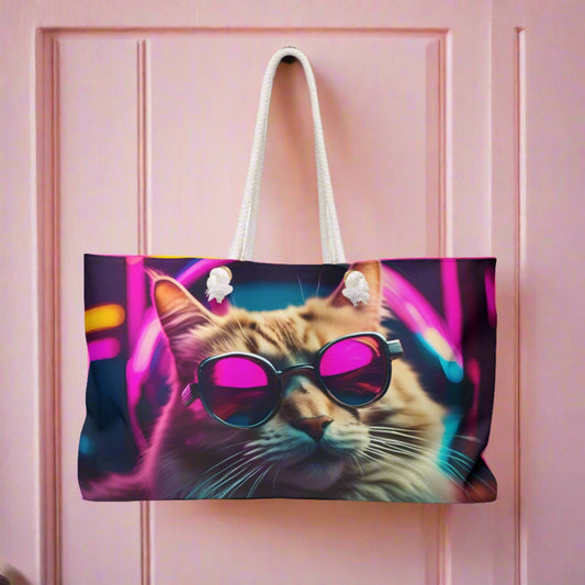 Psychedelic Cat Weekender Bag - Bags - Epileptic Al’s Shop