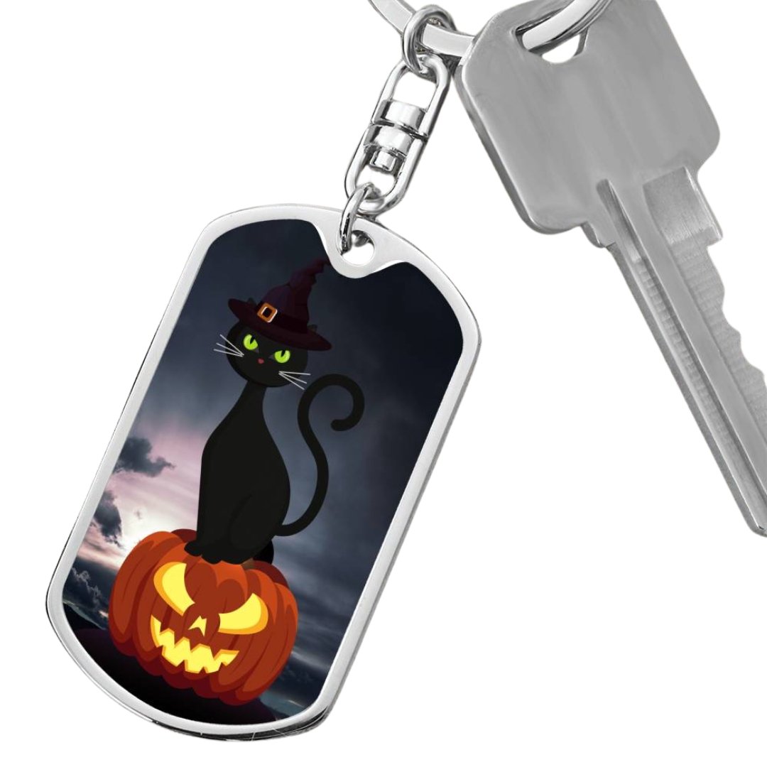 Pumpkin Cat Keychain - Jewelry - Epileptic Al’s Shop