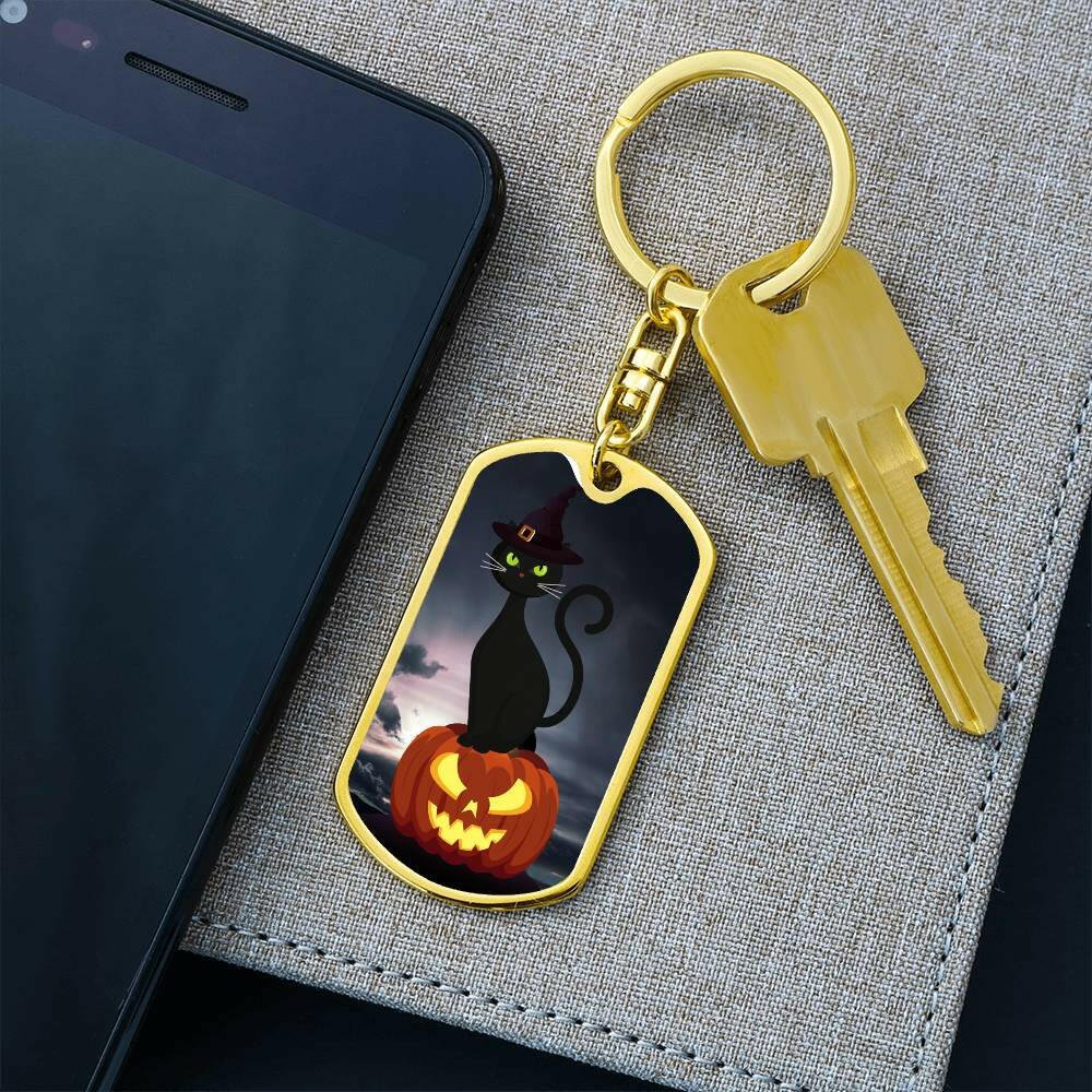 Pumpkin Cat Keychain - Jewelry - Epileptic Al’s Shop