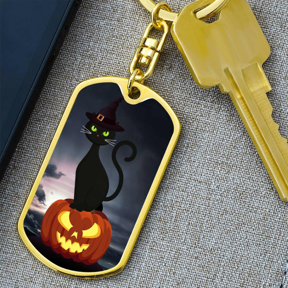 Pumpkin Cat Keychain - Jewelry - Epileptic Al’s Shop