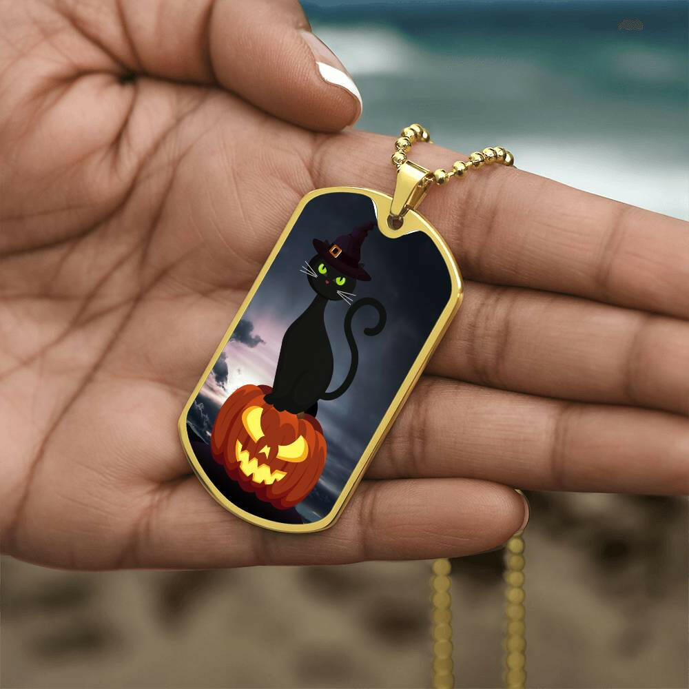 Pumpkin Cat Necklace - Jewelry - Epileptic Al’s Shop