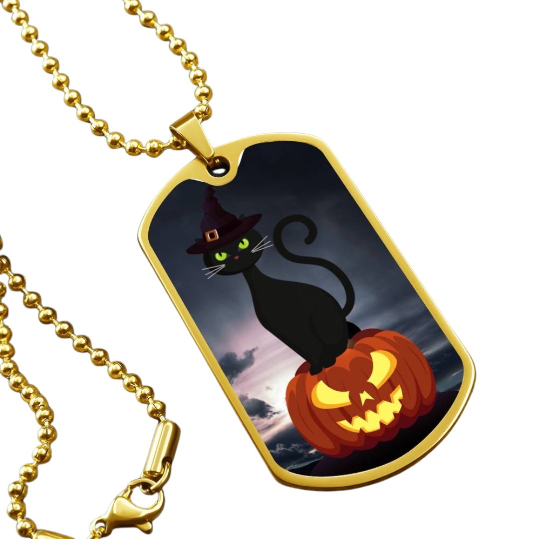 Pumpkin Cat Necklace - Jewelry - Epileptic Al’s Shop
