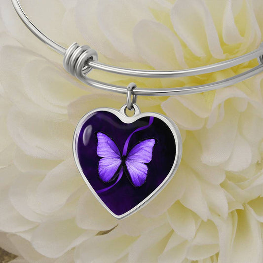 Purple Butterfly Seizure Awareness Bracelet - Jewelry - Epileptic Al’s Shop