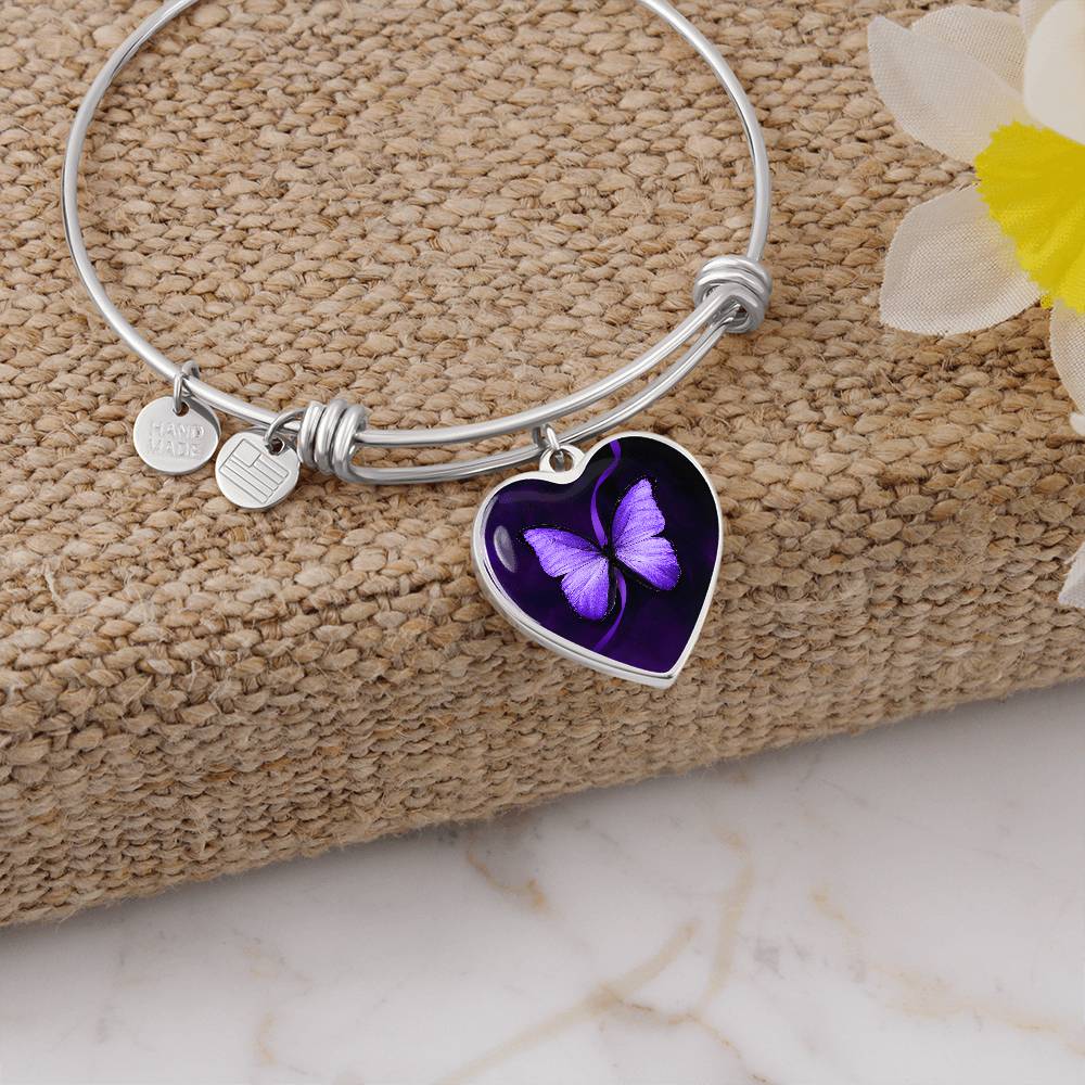 Purple Butterfly Seizure Awareness Bracelet - Jewelry - Epileptic Al’s Shop