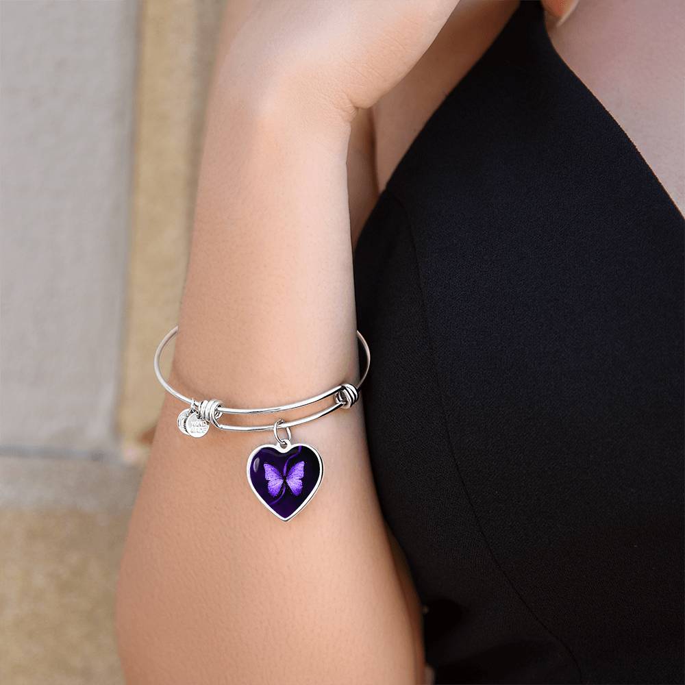 Purple Butterfly Seizure Awareness Bracelet - Jewelry - Epileptic Al’s Shop