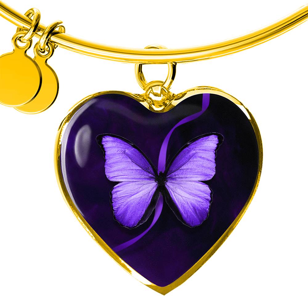 Purple Butterfly Seizure Awareness Bracelet - Jewelry - Epileptic Al’s Shop