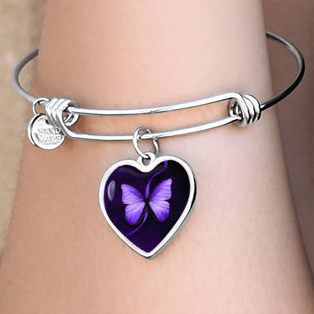 Purple Butterfly Seizure Awareness Bracelet - Jewelry - Epileptic Al’s Shop