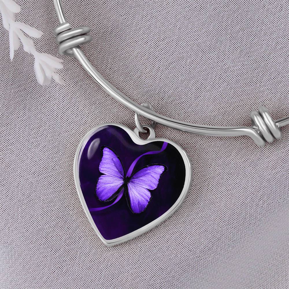 Purple Butterfly Seizure Awareness Bracelet - Jewelry - Epileptic Al’s Shop