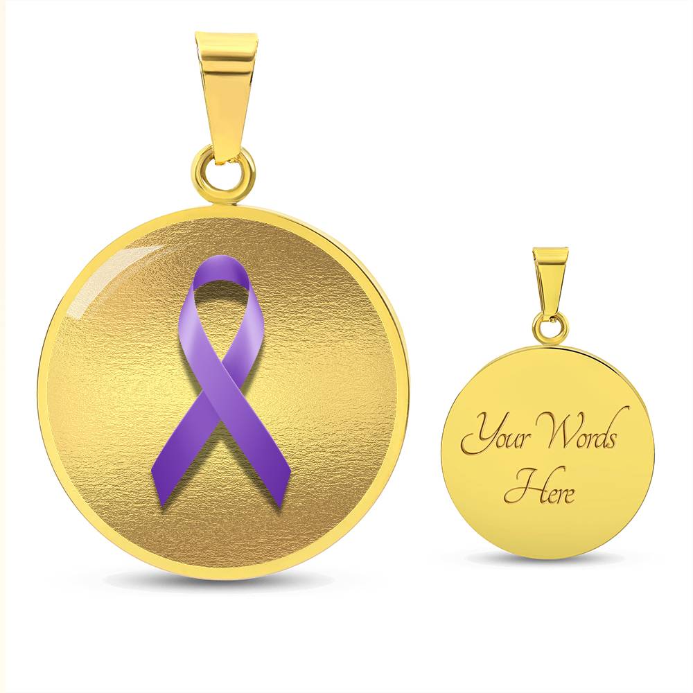 Purple Epilepsy Ribbon on Gold - Jewelry - Epileptic Al’s Shop