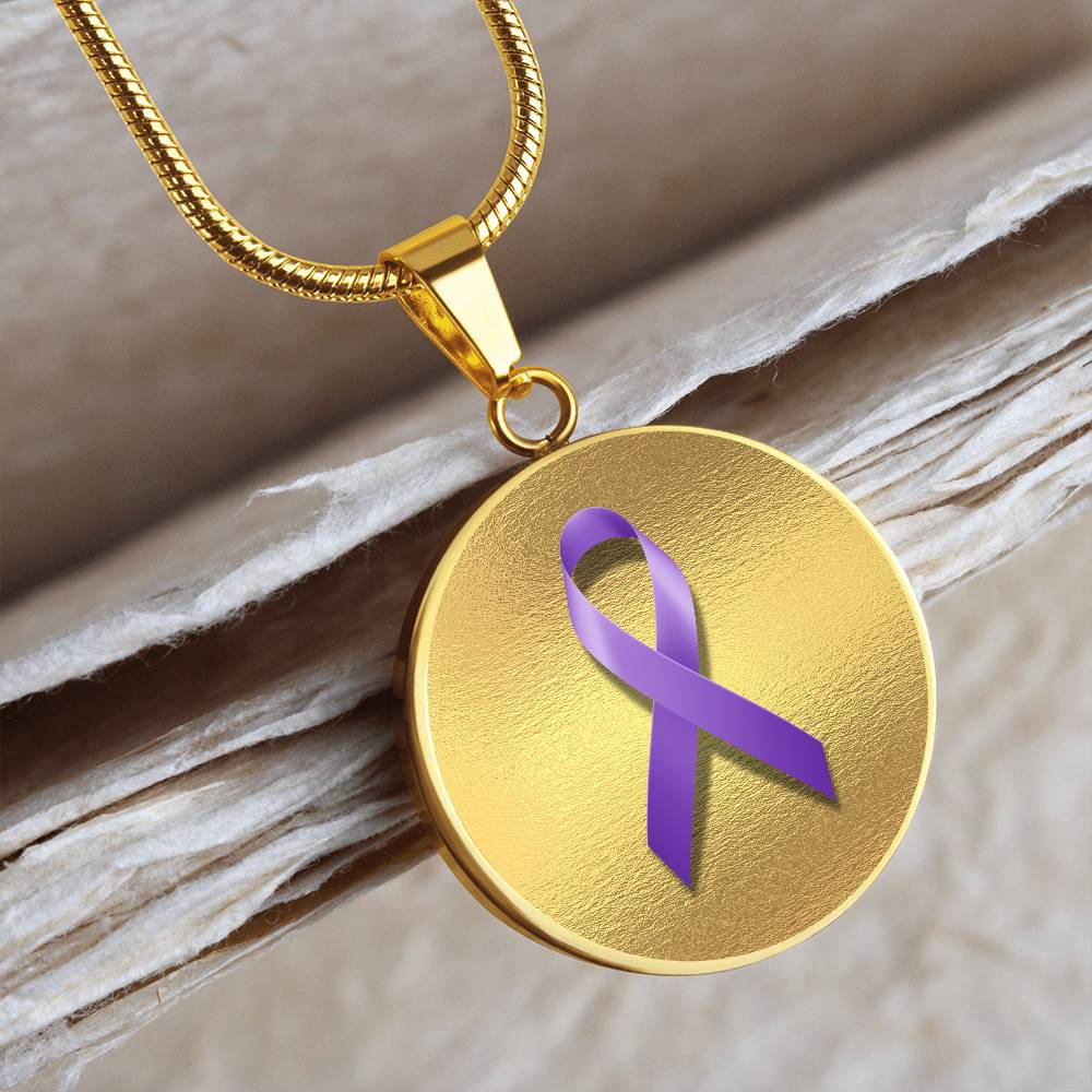 Purple Epilepsy Ribbon on Gold - Jewelry - Epileptic Al’s Shop