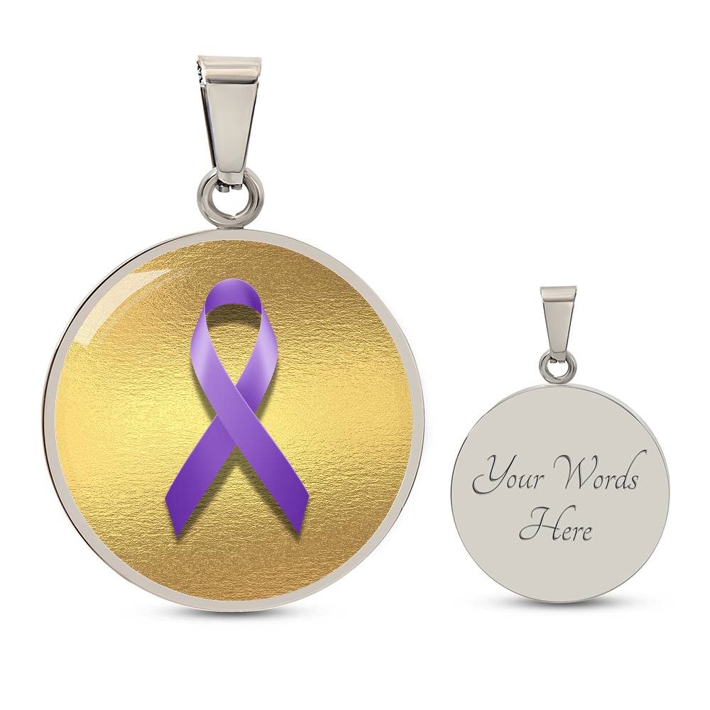 Purple Epilepsy Ribbon on Gold - Jewelry - Epileptic Al’s Shop