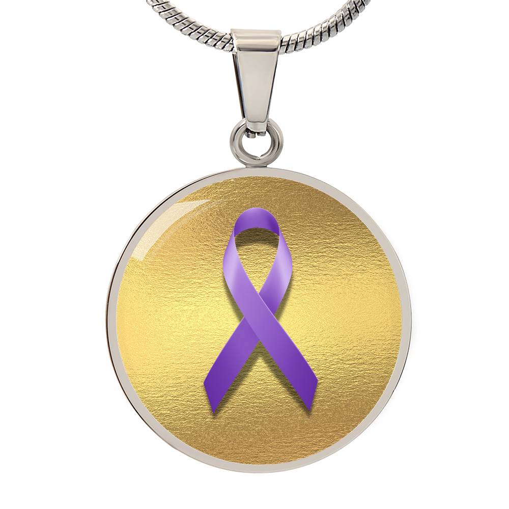 Purple Epilepsy Ribbon on Gold - Jewelry - Epileptic Al’s Shop