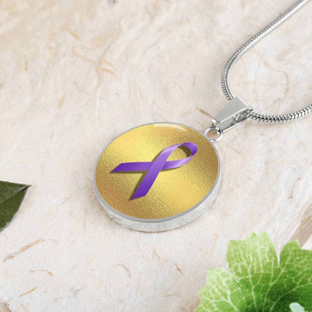 Purple Epilepsy Ribbon on Gold - Jewelry - Epileptic Al’s Shop