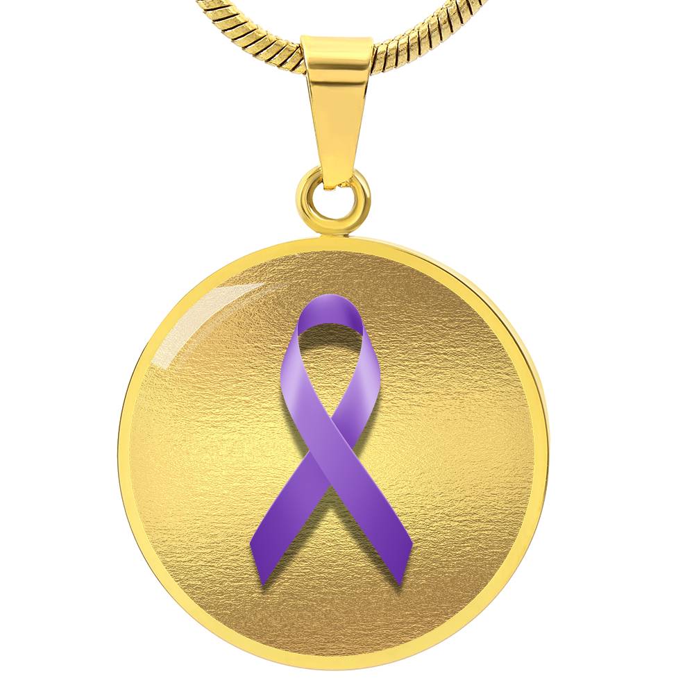 Purple Epilepsy Ribbon on Gold - Jewelry - Epileptic Al’s Shop