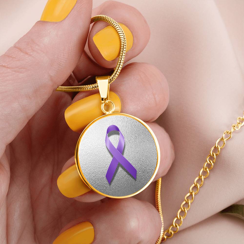 Purple Epilepsy Ribbon on Silver - Jewelry - Epileptic Al’s Shop