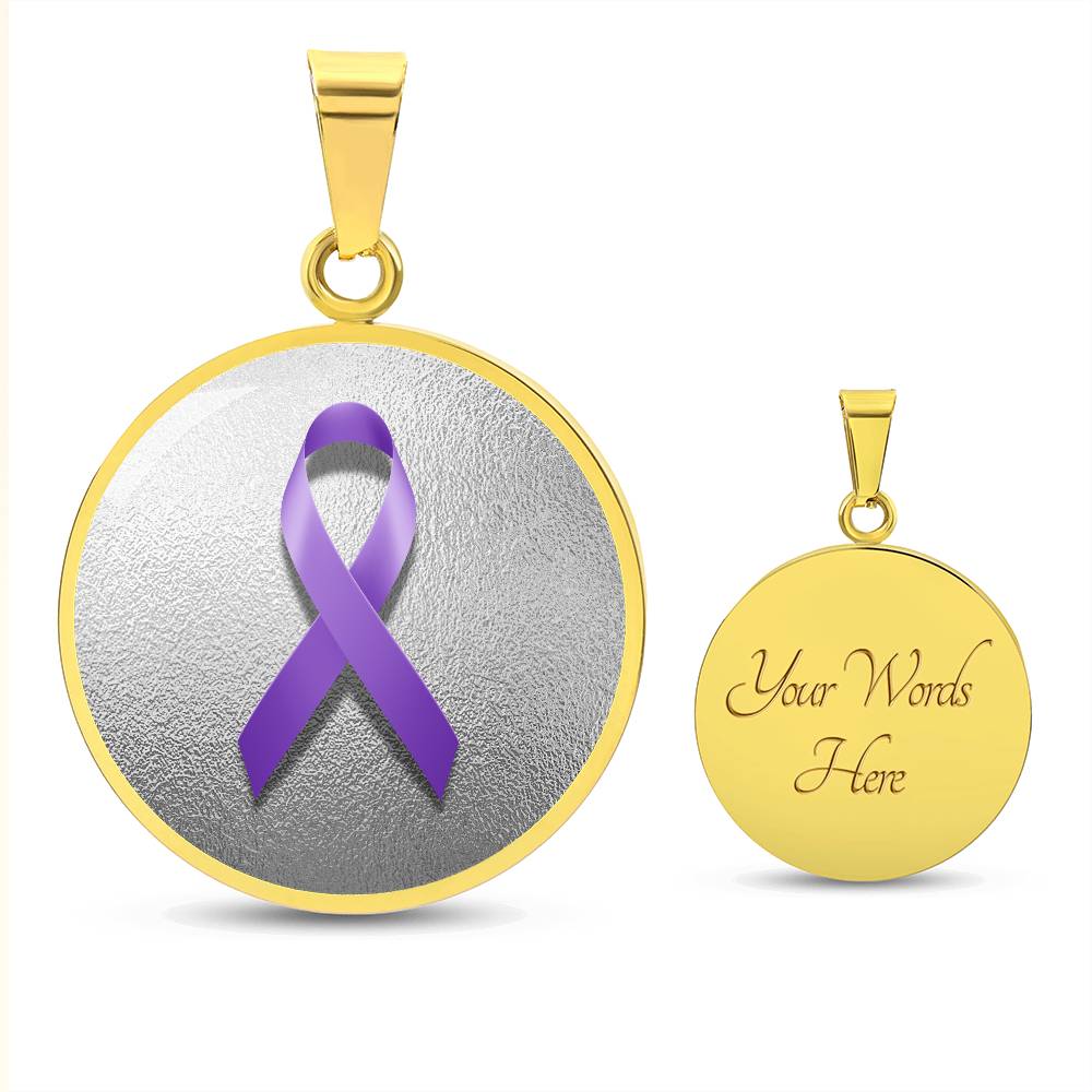 Purple Epilepsy Ribbon on Silver - Jewelry - Epileptic Al’s Shop