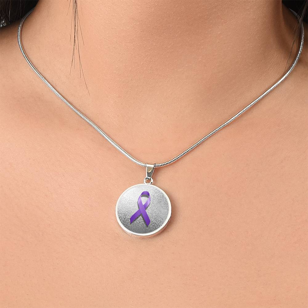 Purple Epilepsy Ribbon on Silver - Jewelry - Epileptic Al’s Shop