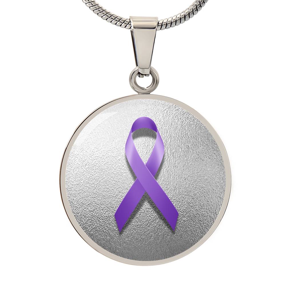 Purple Epilepsy Ribbon on Silver - Jewelry - Epileptic Al’s Shop