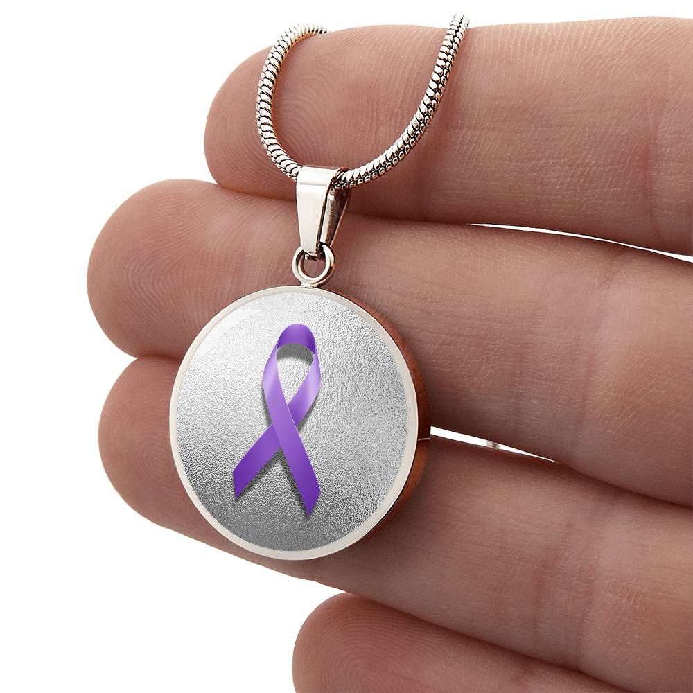 Purple Epilepsy Ribbon on Silver - Jewelry - Epileptic Al’s Shop