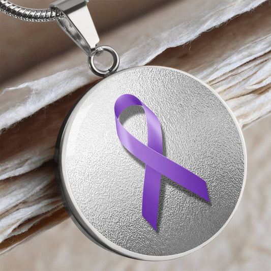 Purple Epilepsy Ribbon on Silver - Jewelry - Epileptic Al’s Shop