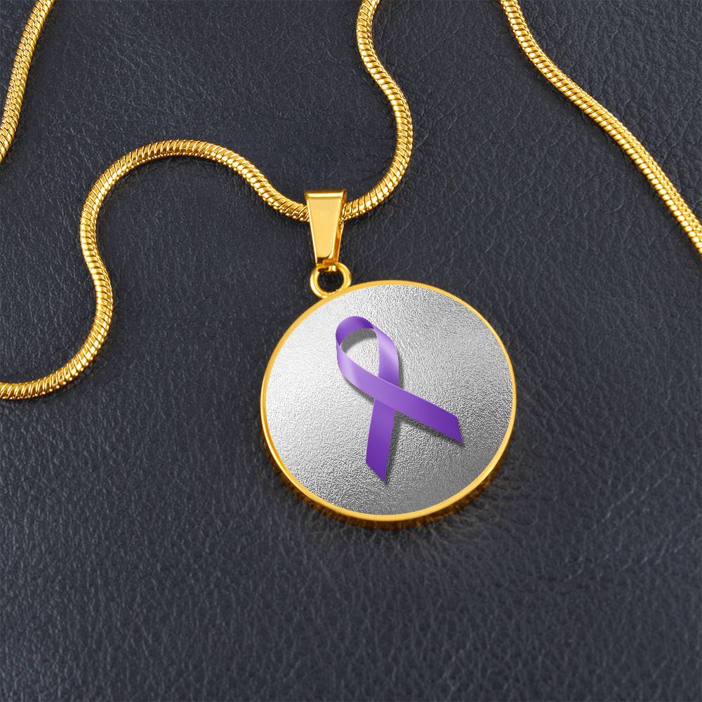 Purple Epilepsy Ribbon on Silver - Jewelry - Epileptic Al’s Shop