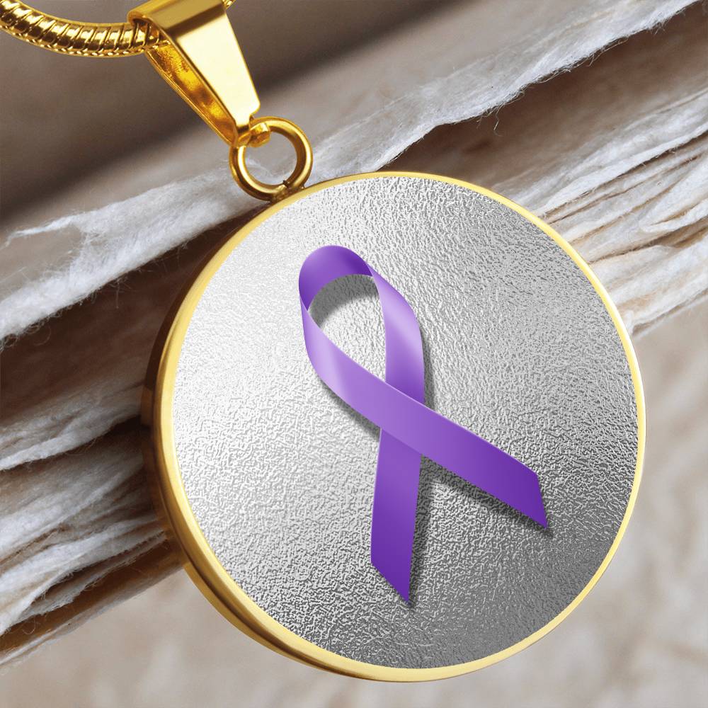 Purple Epilepsy Ribbon on Silver - Jewelry - Epileptic Al’s Shop