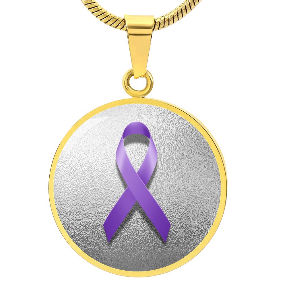 Purple Epilepsy Ribbon on Silver - Jewelry - Epileptic Al’s Shop