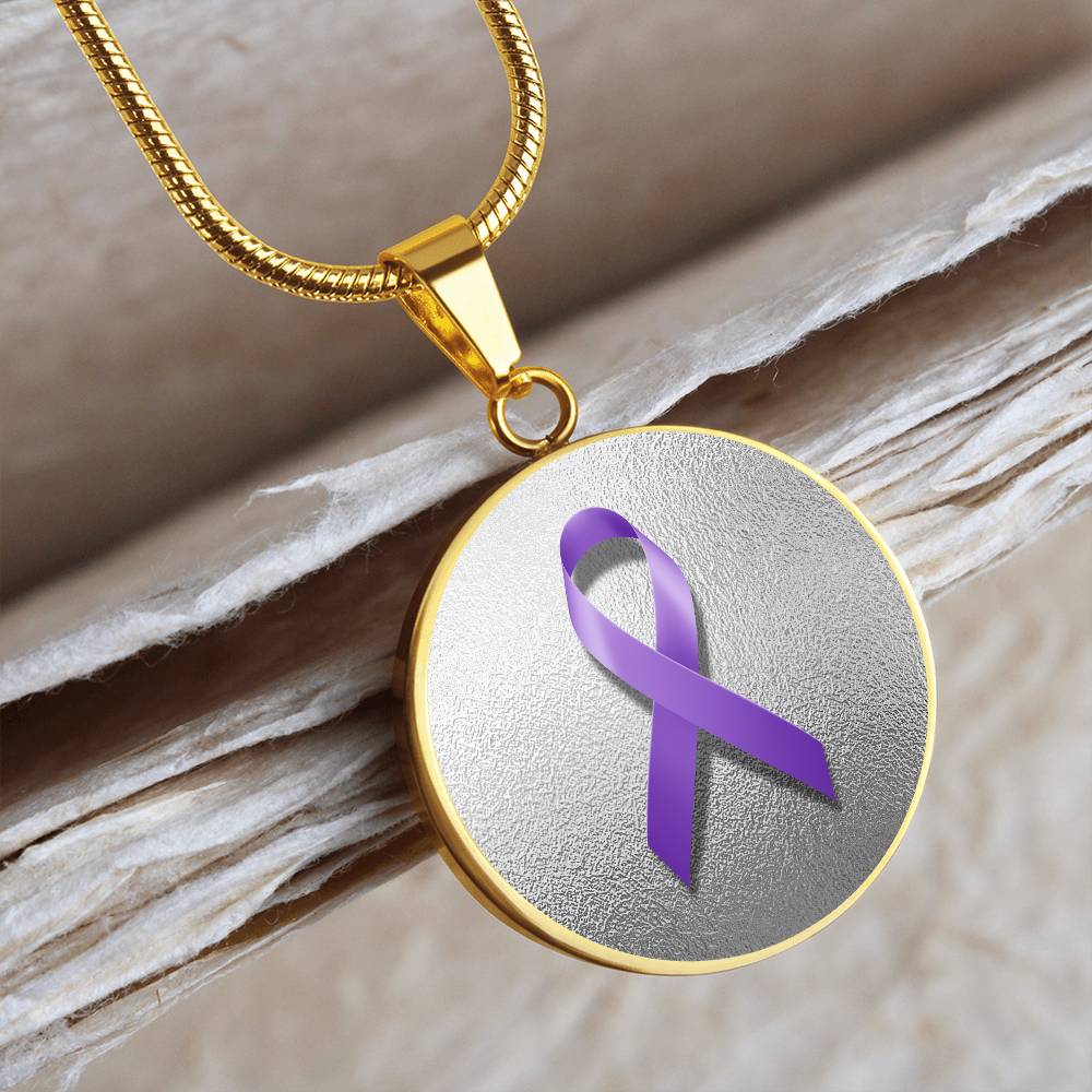 Purple Epilepsy Ribbon on Silver - Jewelry - Epileptic Al’s Shop