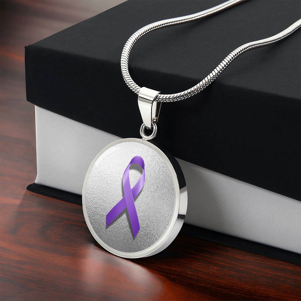 Purple Epilepsy Ribbon on Silver - Jewelry - Epileptic Al’s Shop