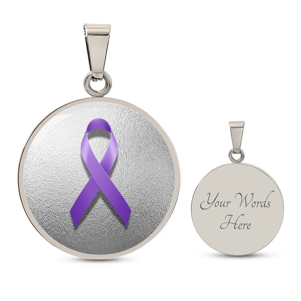 Purple Epilepsy Ribbon on Silver - Jewelry - Epileptic Al’s Shop