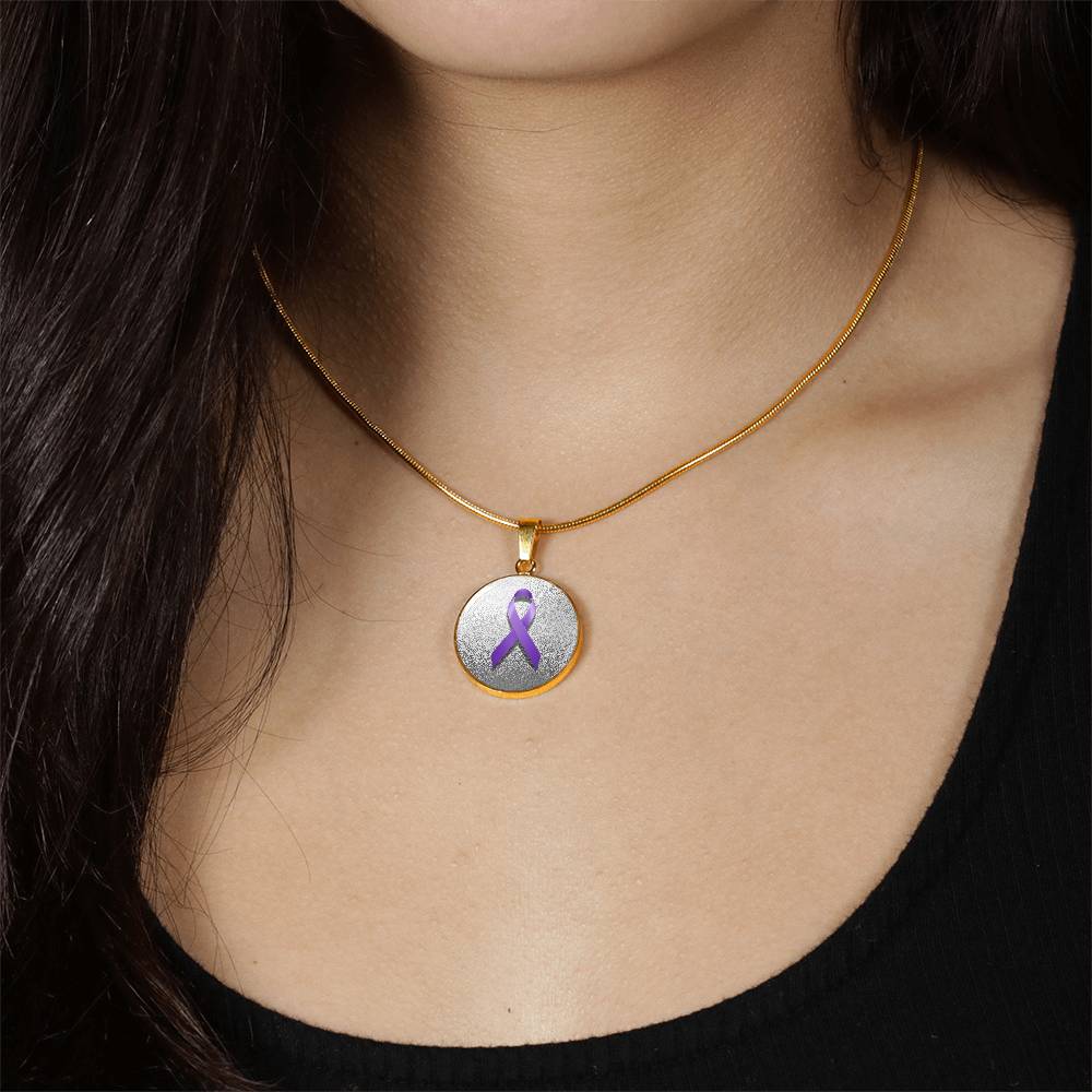 Purple Epilepsy Ribbon on Silver - Jewelry - Epileptic Al’s Shop