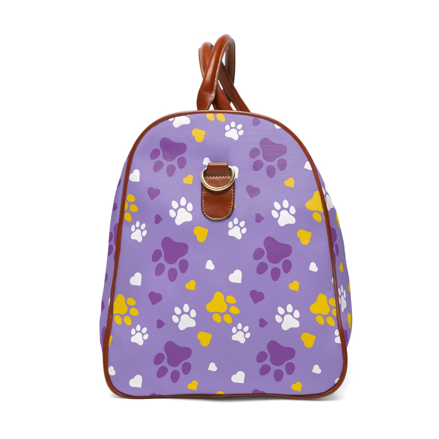 Purple & Gold Paws Waterproof Travel Bag - Bags - Epileptic Al’s Shop