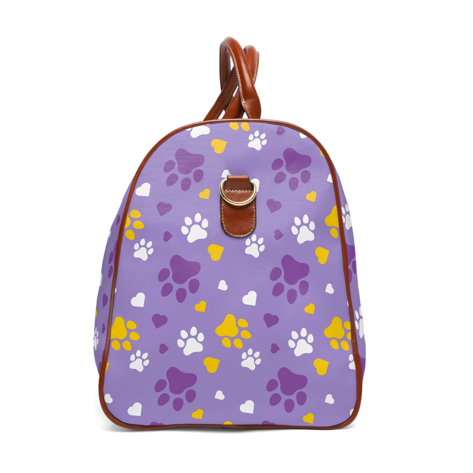 Purple & Gold Paws Waterproof Travel Bag - Bags - Epileptic Al’s Shop