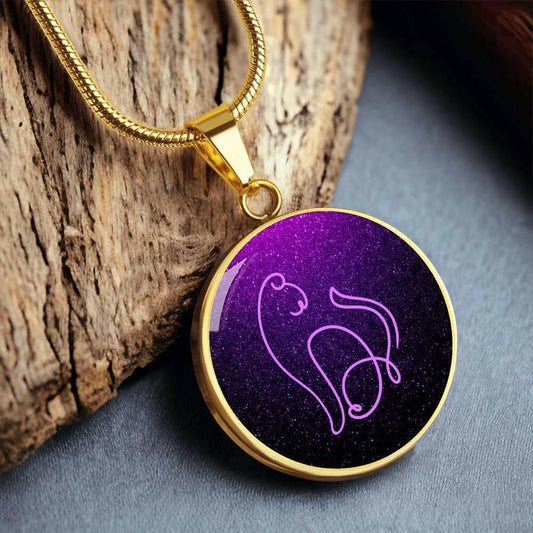 Purple Neon Kitty Necklace - Jewelry - Epileptic Al’s Shop