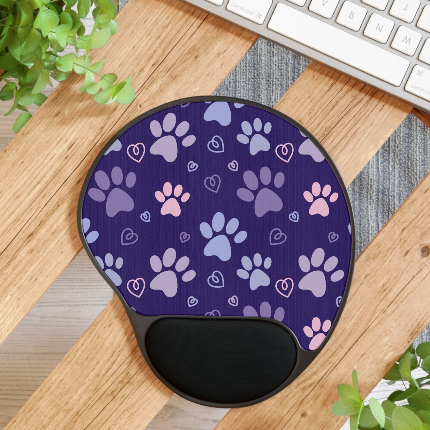 Purple Paw Delight Mouse Pad With Wrist Rest - Home Decor - Epileptic Al’s Shop