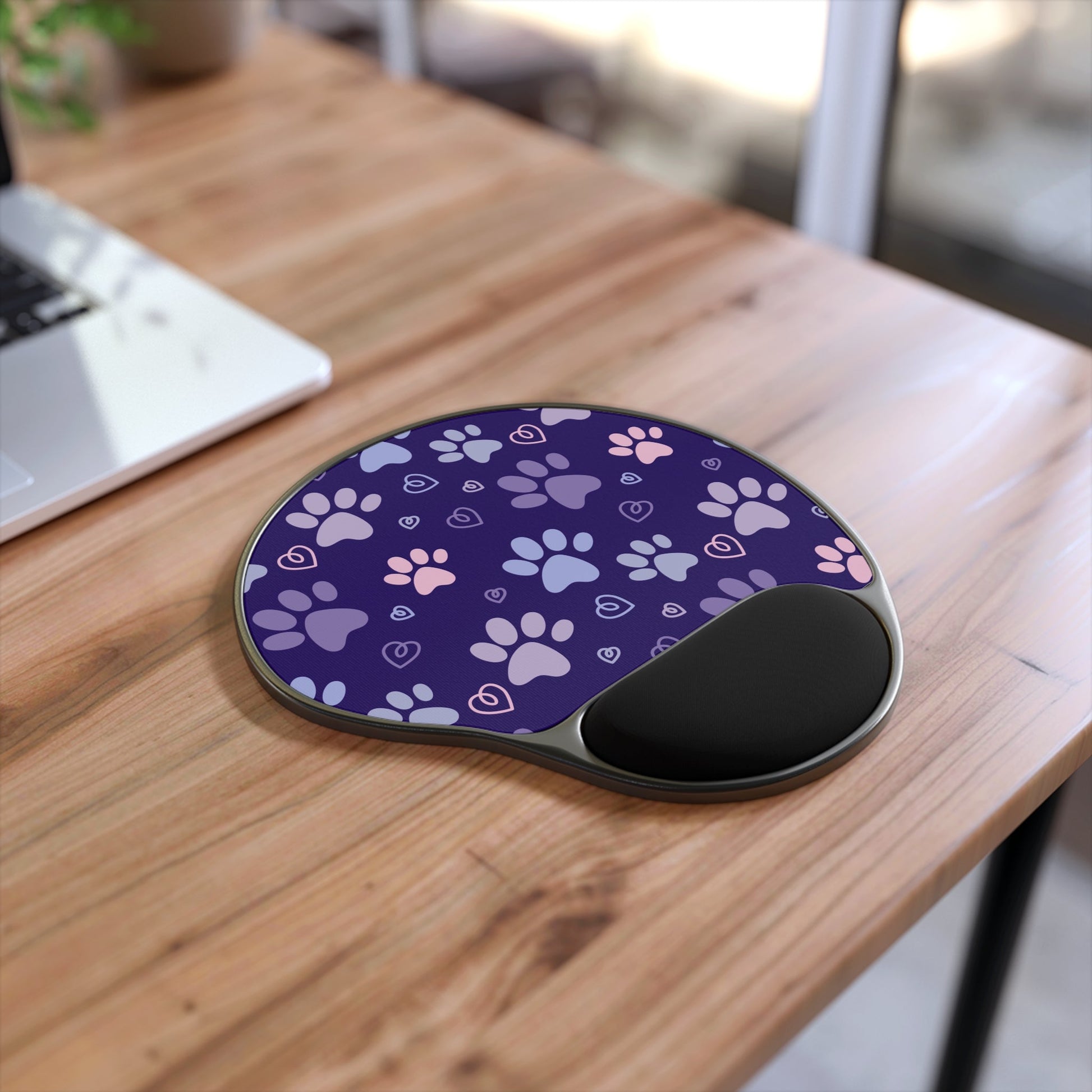 Purple Paw Delight Mouse Pad With Wrist Rest - Home Decor - Epileptic Al’s Shop