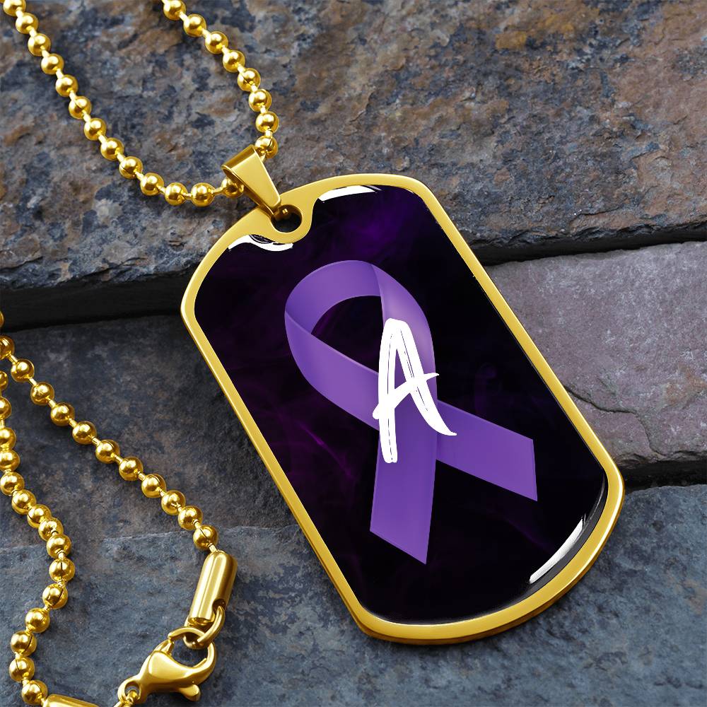 Purple Ribbon A Necklace - Jewelry - Epileptic Al’s Shop