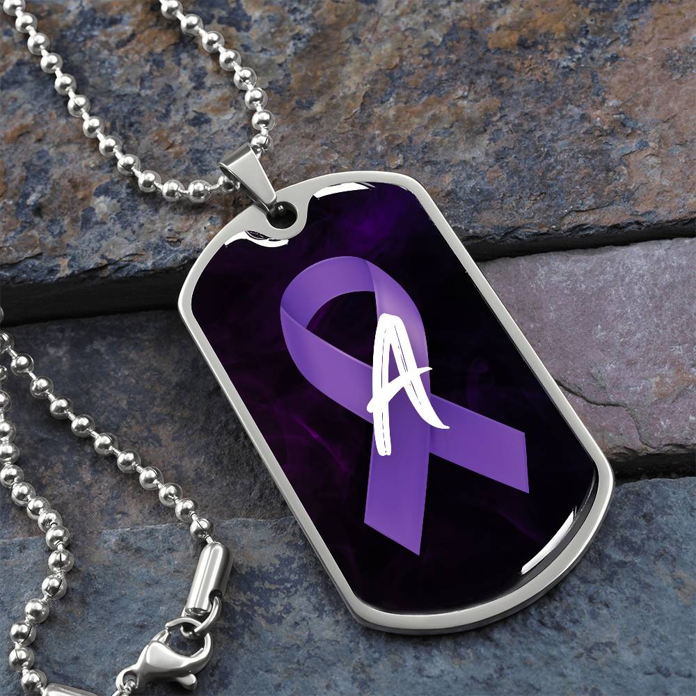 Purple Ribbon A Necklace - Jewelry - Epileptic Al’s Shop