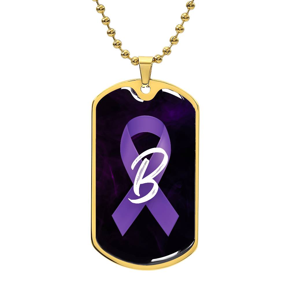 Purple Ribbon B Necklace - Jewelry - Epileptic Al’s Shop