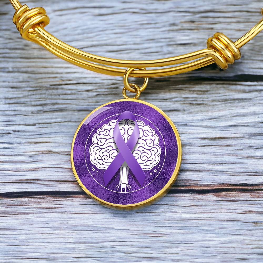 Purple Ribbon Brain Bracelet - Jewelry - Epileptic Al’s Shop