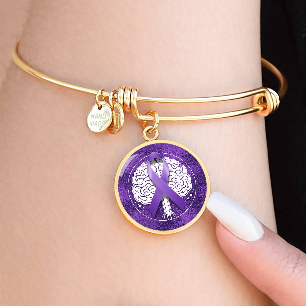 Purple Ribbon Brain Bracelet - Jewelry - Epileptic Al’s Shop